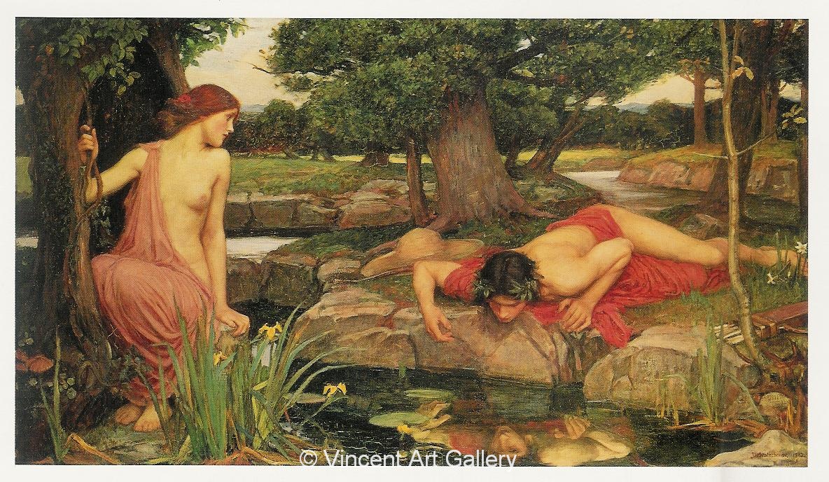 A1486, WATERHOUSE, Echo and Narcissus